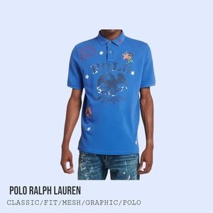 Men's Classic Fit Mesh Graphic Polo Shirt